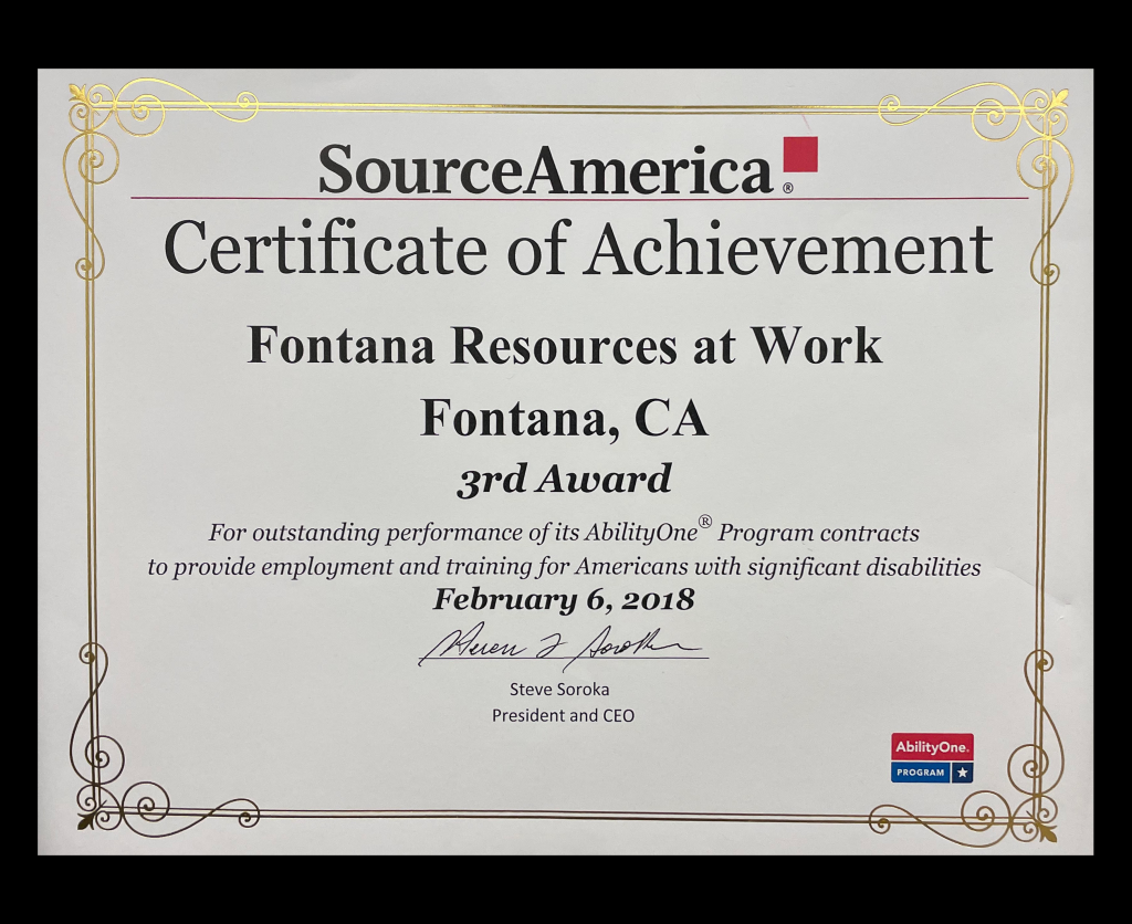 Source America Certificate